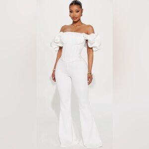 XL Fashion Nova White Jump Suit